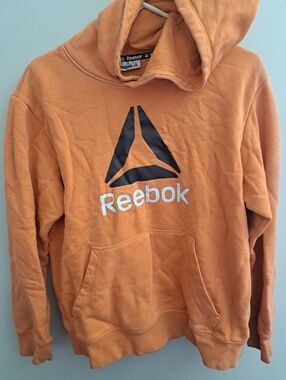 Reebok Women's Or Men's Orange Pullover Hoodie with Black Logo